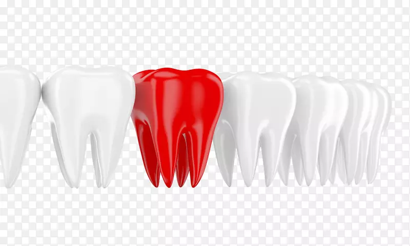 牙齿红色牙科白嘴白和红牙