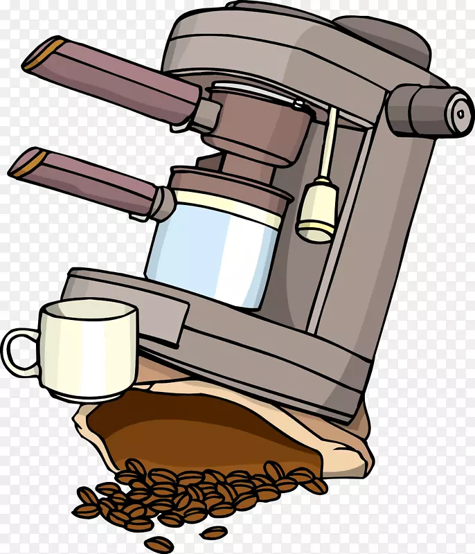 咖啡插图.咖啡机材料