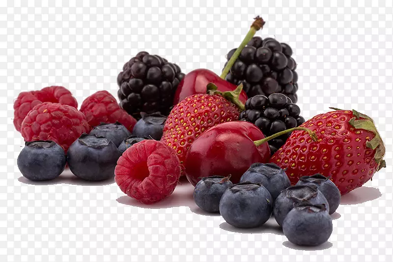 冰沙水果健康饮食浆果-蓝莓、覆盆子、草莓