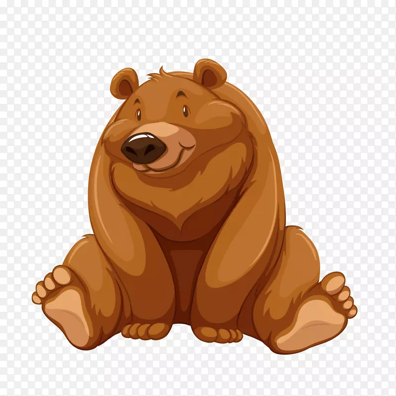 棕熊插图-玻璃门贴纸