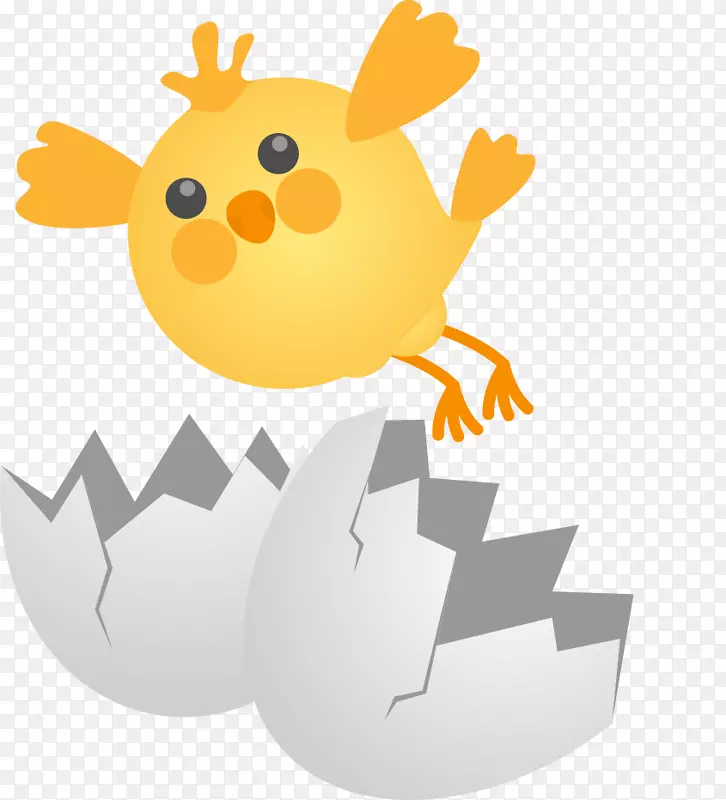 烤鸡炸鸡夹艺术-可爱的卡通小鸡蛋壳破壳