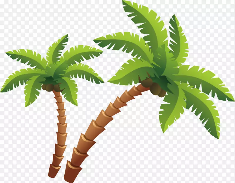 沙滩版税-免费剪贴画-椰子树PNG元素