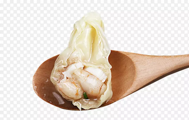 馄饨盘虾-勺子里的虾汤匙