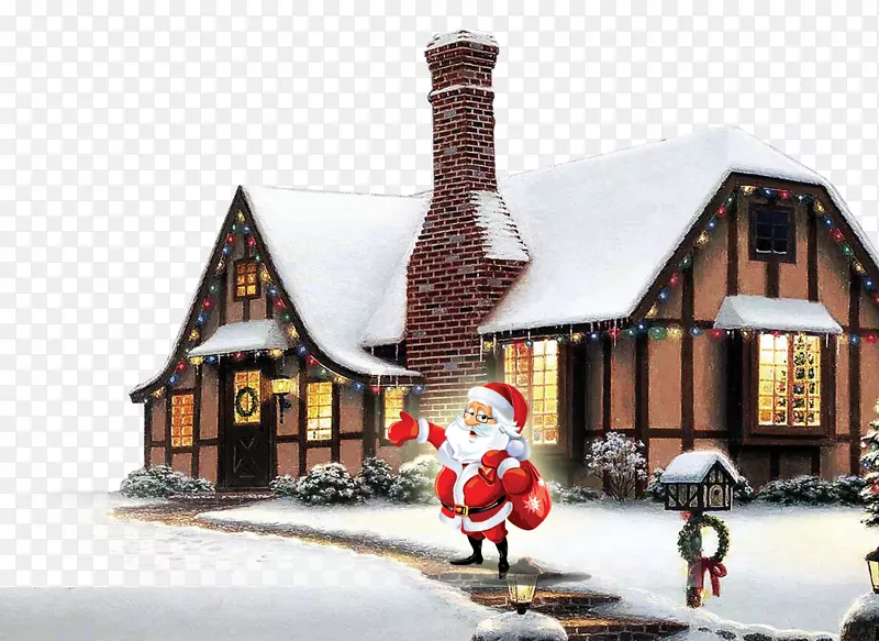 罗瓦涅米圣诞老人村圣诞老人来到镇上圣诞老人和房子。