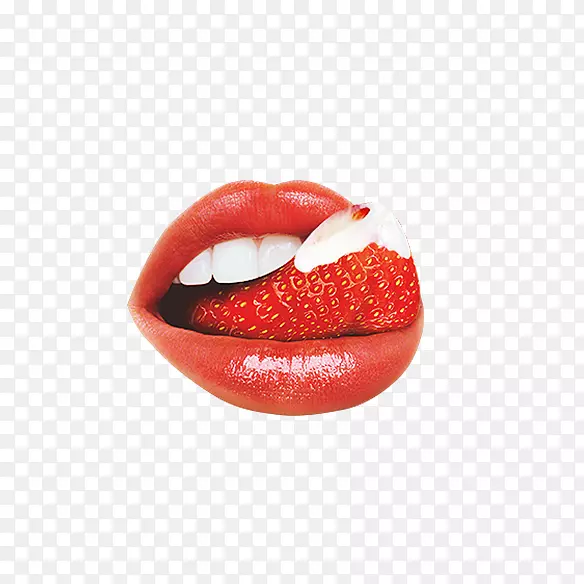 唇口YouTube唇疱疹-创意草莓唇