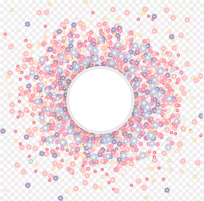 花卉计算机文件-彩色抽象花环