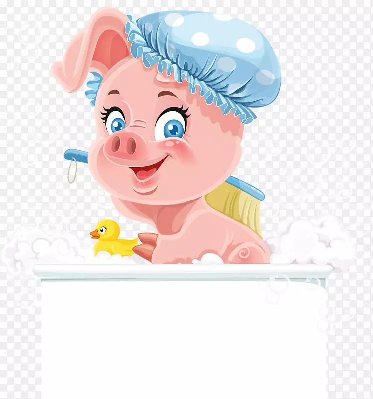 家用猪浴缸浴夹艺术-猪浴