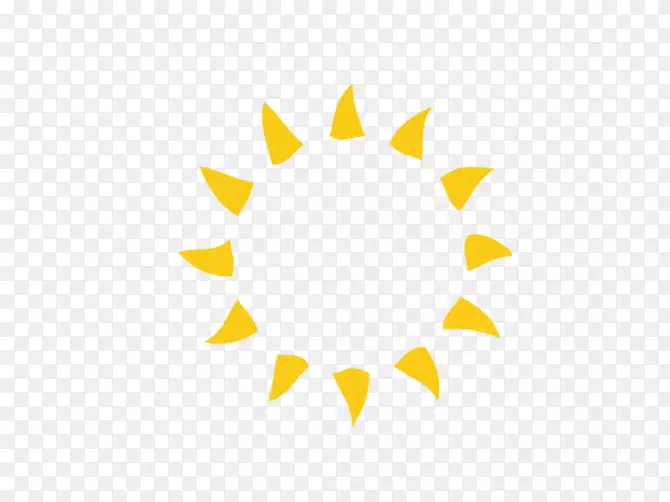 对称黄色区域角图案-卡通太阳