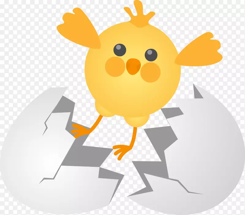 炸鸡烤肉鸡水牛翅膀可爱的卡通小鸡蛋壳破壳