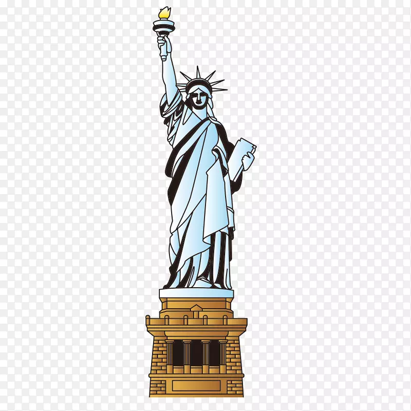 自由女神像卡通地标-自由女神像