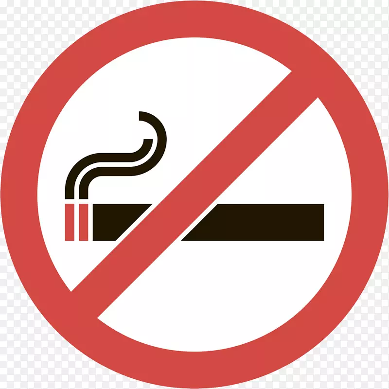 禁止吸烟，停止吸烟剪辑艺术-红色禁止燃烧烟头