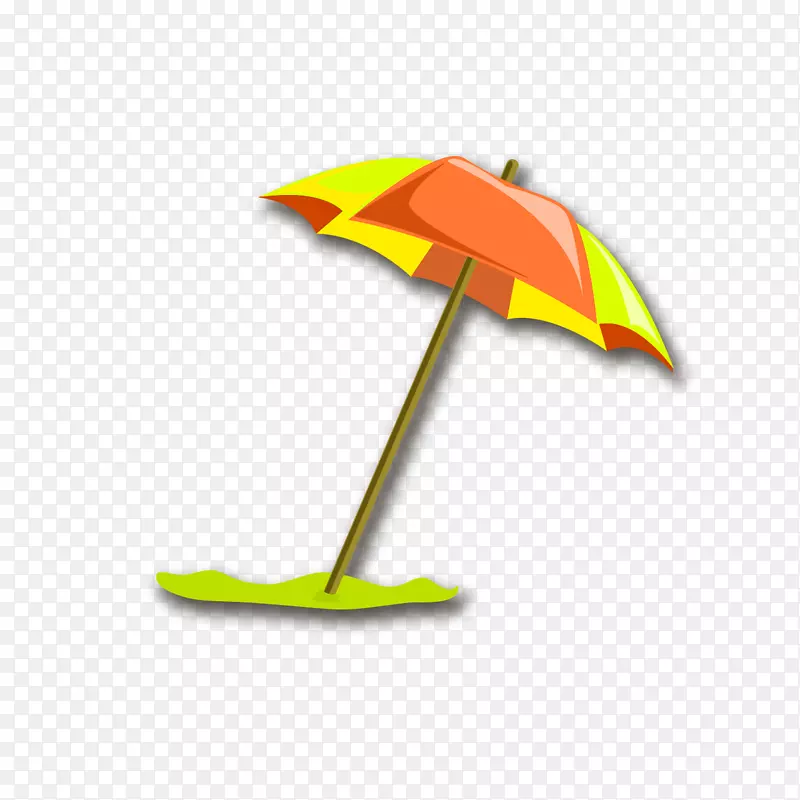 雨伞图标-黄色简单阳伞装饰图案