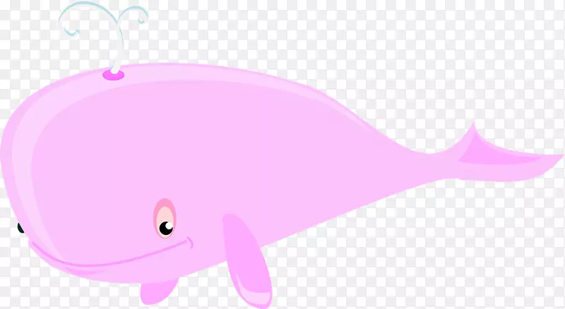 海洋卡通插图-粉红鲸