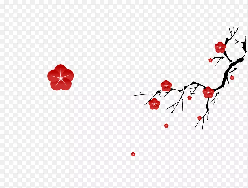 梅花红色花瓣-式红梅花瓣创意