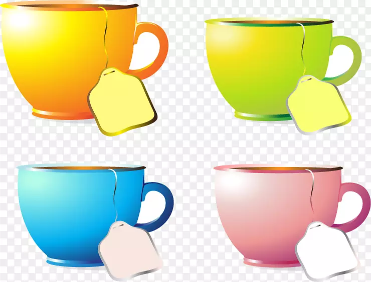 咖啡杯茶咖啡厅-手用彩色茶杯