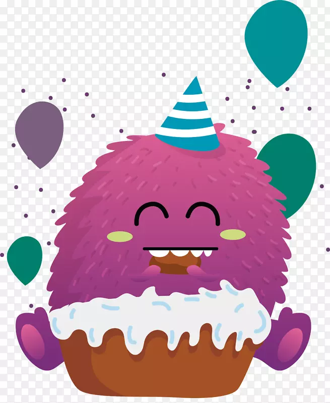 水果蛋糕生日蛋糕bxe1nh剪贴画-喜欢吃蛋糕怪物