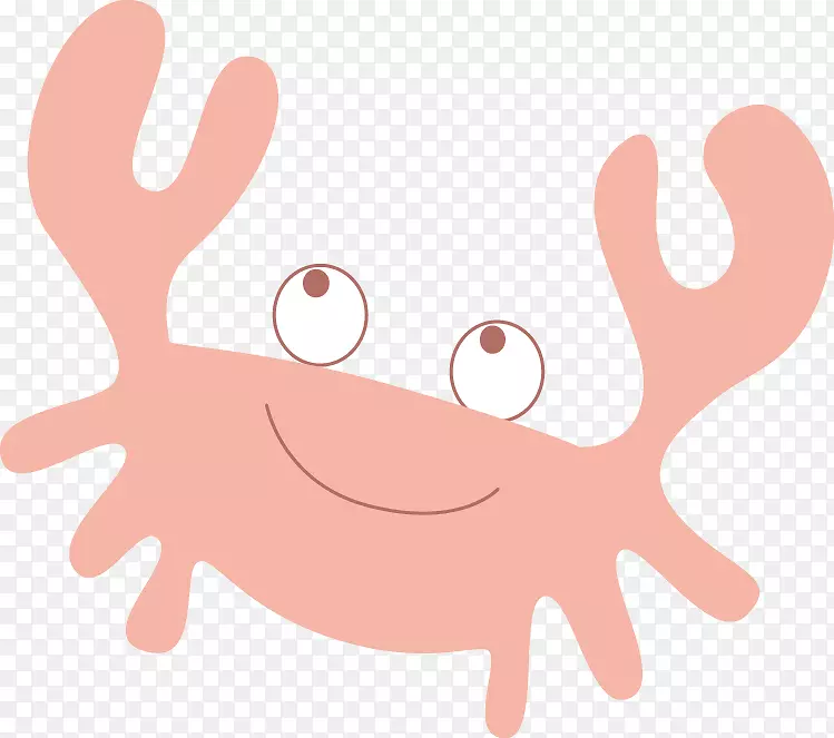 螃蟹卡通画插图-可爱的卡通螃蟹