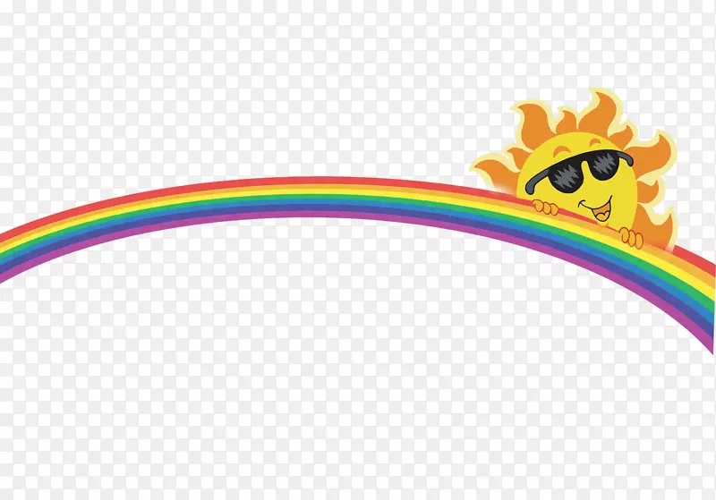 平面设计文字插图.彩虹太阳