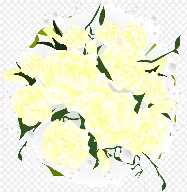 花卉设计花束婚礼新娘剪贴画彩绘优雅花束