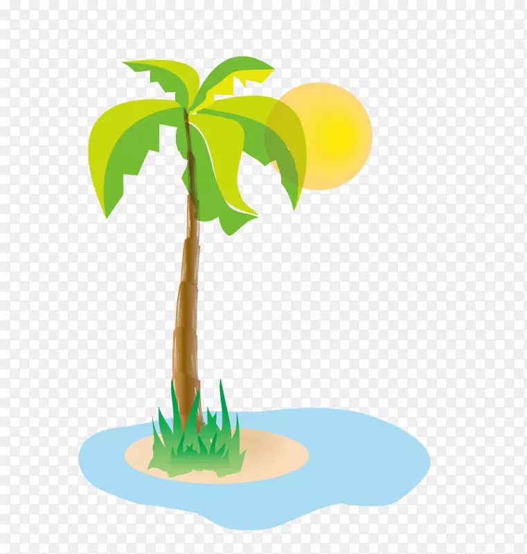 旅游图标-椰子树岛