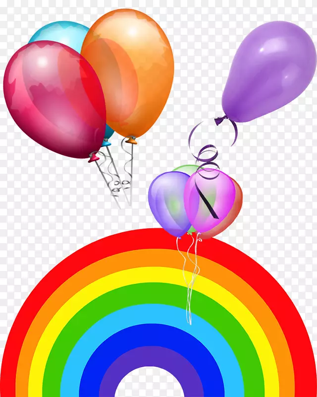 彩虹色天空-彩虹气球