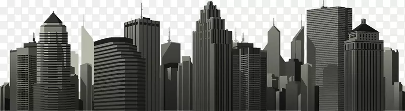 城市：天际线，纽约市剪影-城市​​大楼