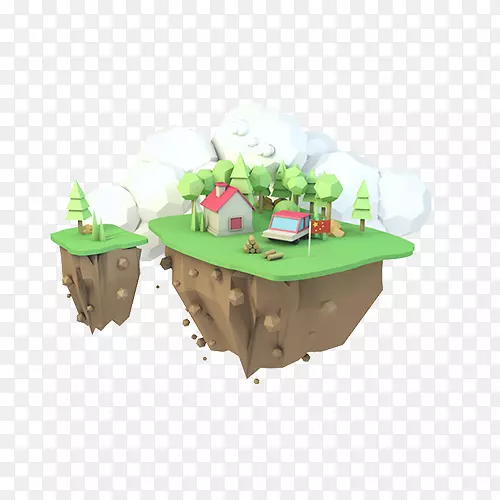 岛屿下载-可爱的悬挂岛模型