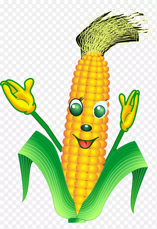 玉米上的玉米卡通玉米-玉米