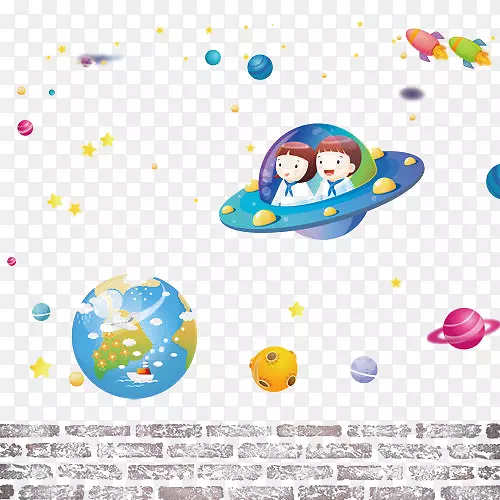 幼儿园课堂插图-太空旅行