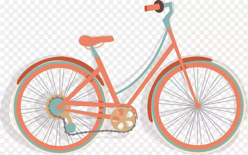 博伊自行车装配厂印地山地车店电动自行车橙色自行车