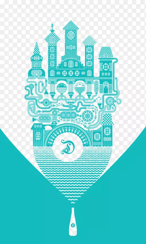 艺术海报插图-欧洲绿色建筑