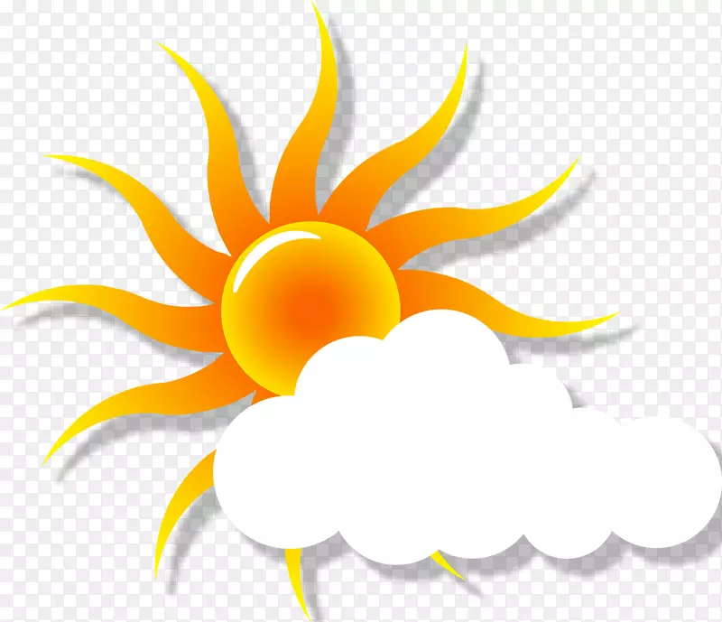 元素，香港剪贴画-美丽的太阳云元素