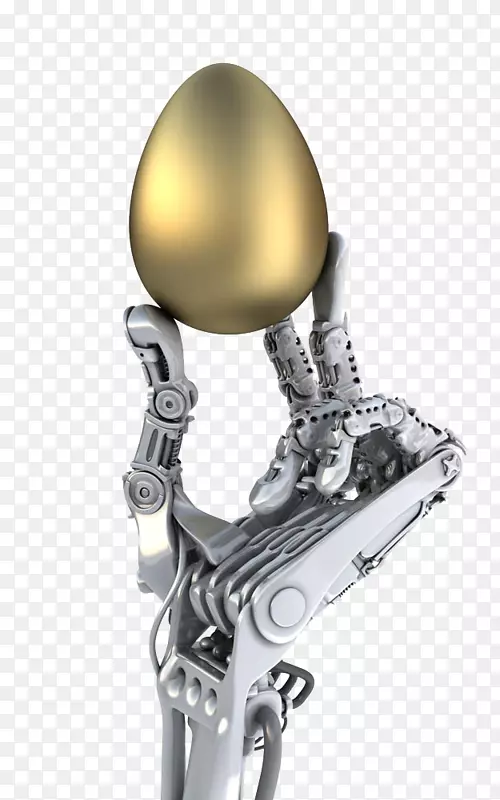 机器人手臂摄影机器人图.机械夹持金蛋