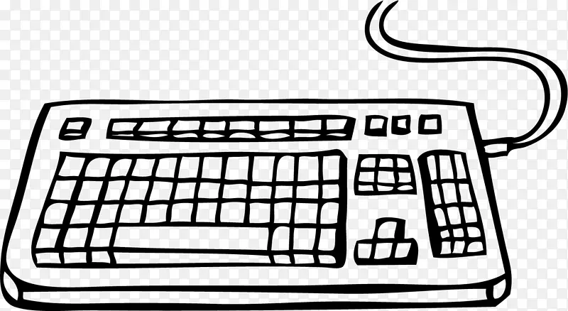电脑键盘数字键盘空格键手绘黑色键盘