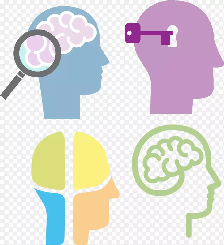 心理学人脑插图-人类思维标志研究