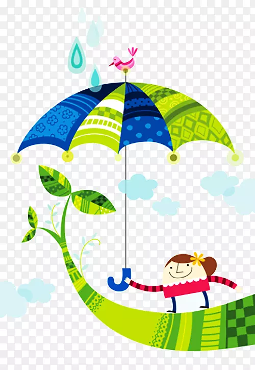 雨伞夹艺术-创意卡通雨伞风暴