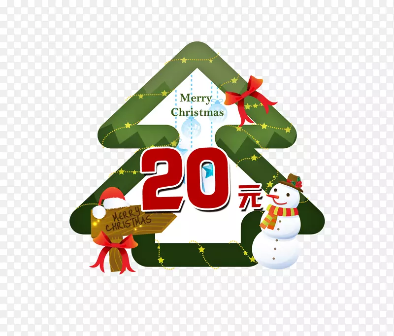 圣诞节装饰圣诞树雪人-圣诞树标签
