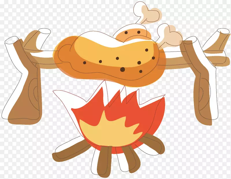 烤鸡肉火-烧烤架