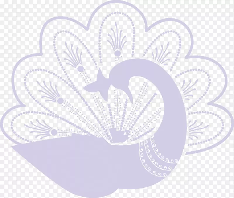 花瓣心紫图案-紫孔雀图案