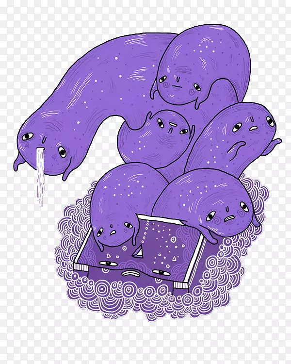 紫色插画-紫色怪物插画