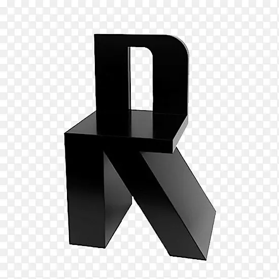 字母椅.黑色简单字母r