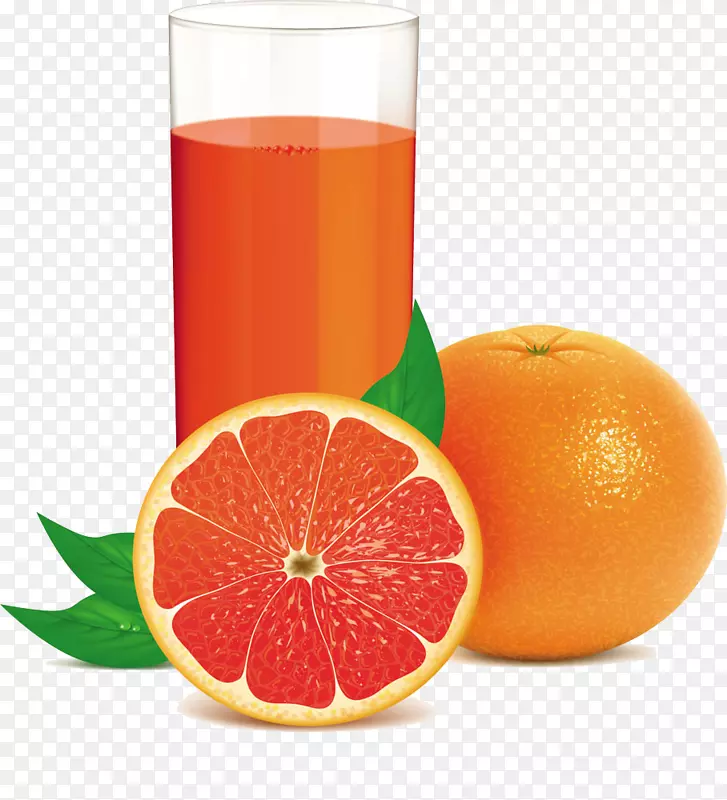 果汁柚子剪贴画-红柠檬和柠檬水形象