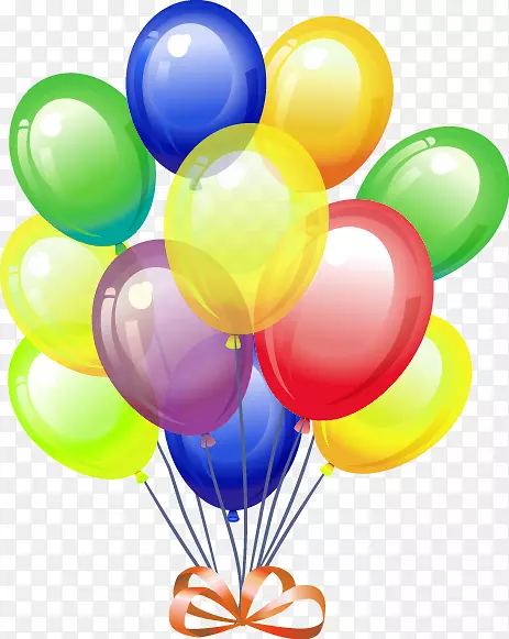 生日蛋糕气球剪贴画-彩色气球