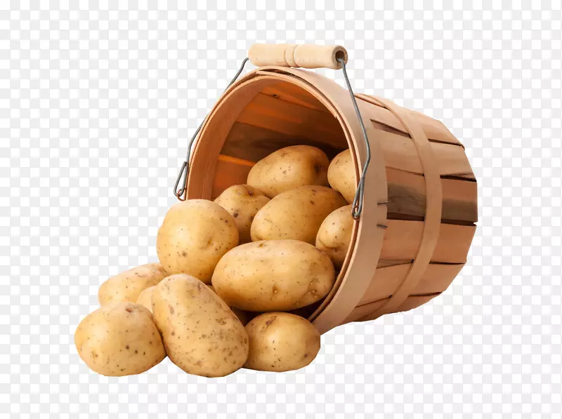 育空金土豆炸薯条在篮子里煮食物一桶土豆