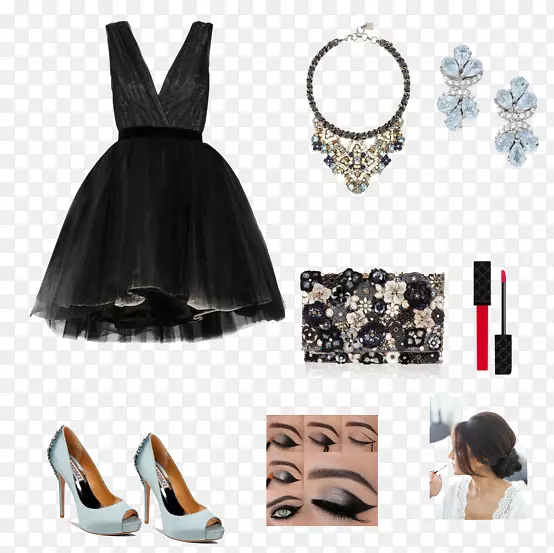 长袍高跟鞋连衣裙鞋服黑色连衣裙和高跟鞋