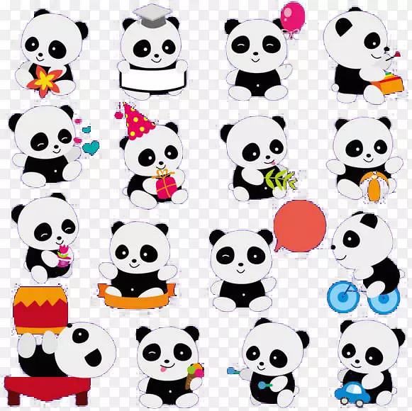 大熊猫有可爱的熊猫可爱的剪贴画变化无常的熊猫形象