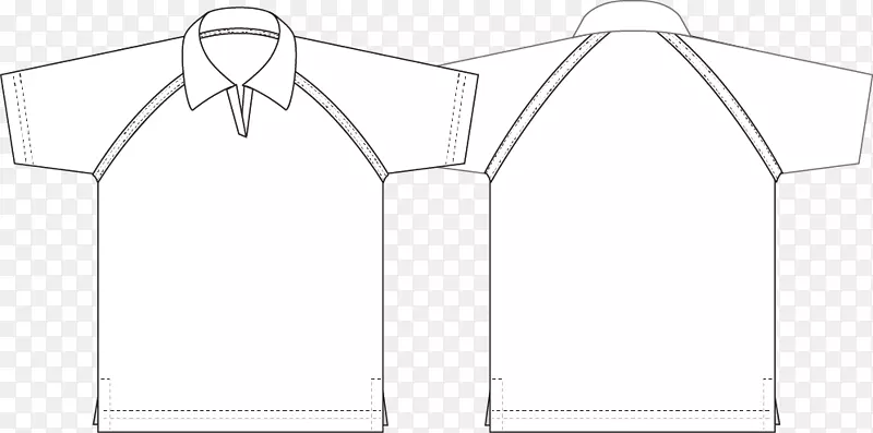 服装白色拱形线艺术衬衫效果图