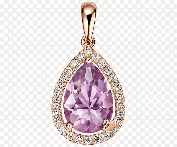 紫水晶施华洛世奇珠宝挂件钻石施华洛世奇珠宝吊坠