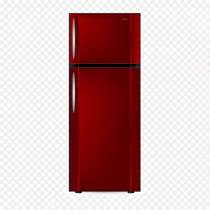 家用电器长方形-红色高端冰箱