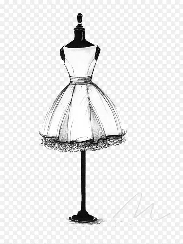 婚纱素描-黑色小礼服